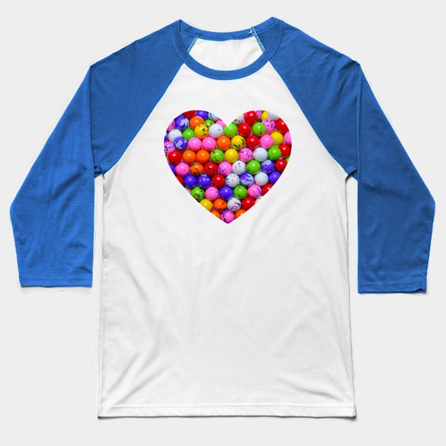 Rainbow Jawbreaker Candy Heart Baseball T-Shirt by love-fi